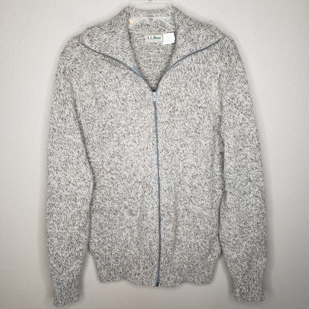 Vintage LL Bean Wool Zip Up Sweater XL
